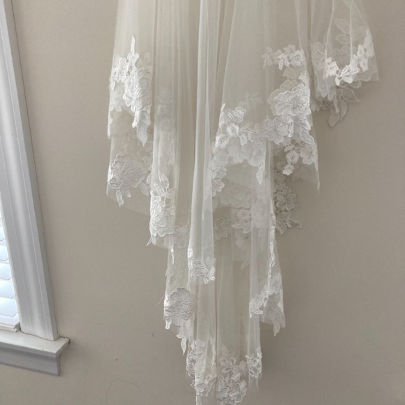 NEW Custom Handmade Wedding Veil floral Trim - Picture 6 of 9